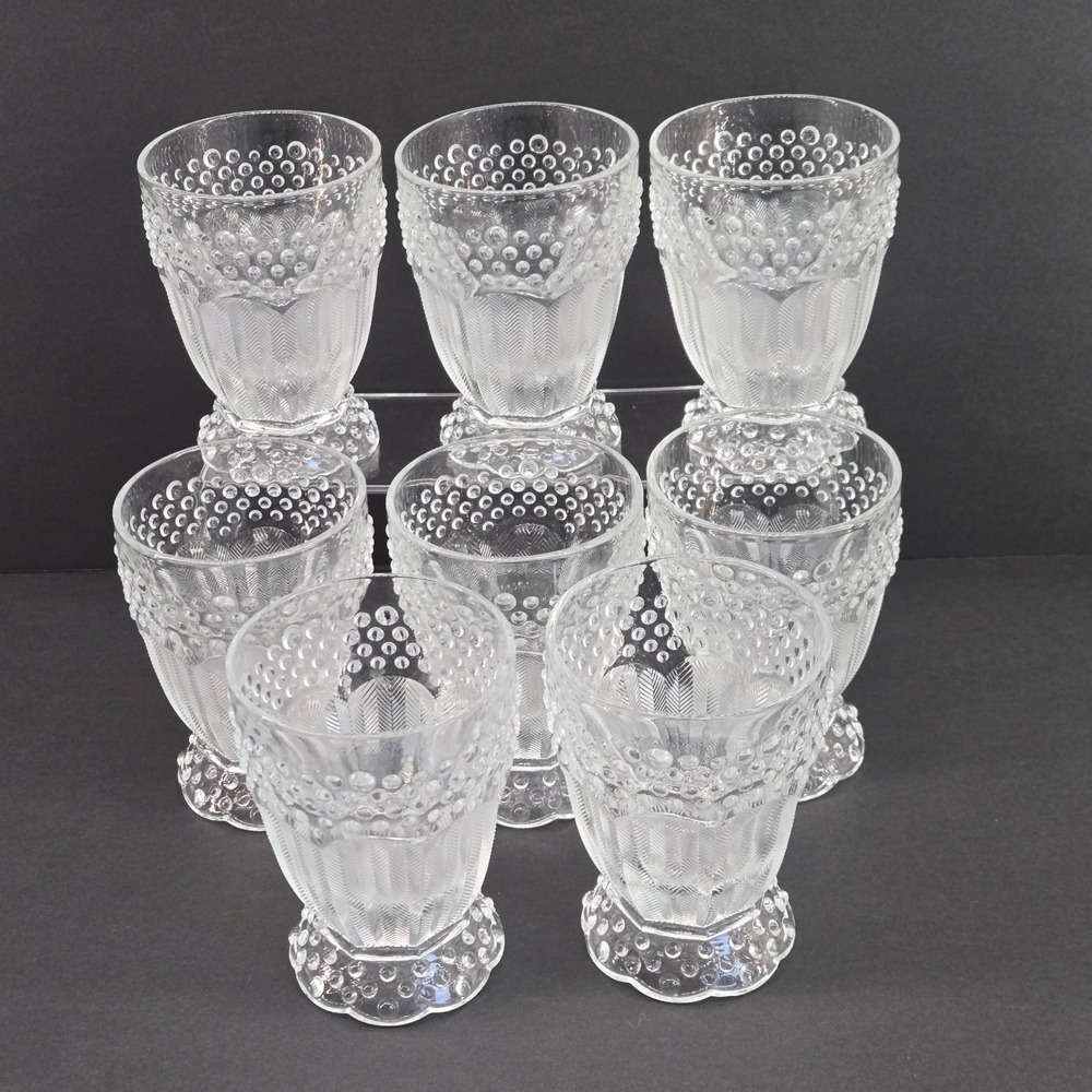 Set of 8 Gorham Emily's Attic Clear Crystal Double Old Fashioned Glasses